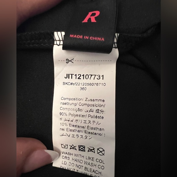 Romwe Plus Skull & Letter Graphic Contrast Fishnet Tee Dress with solid back. - Picture 7 of 9